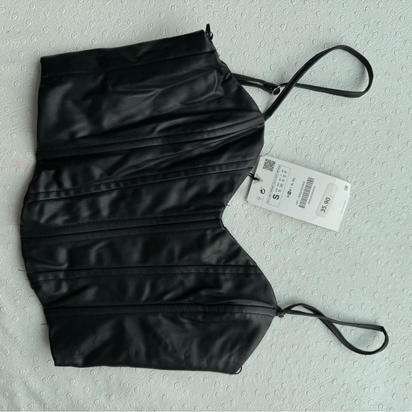 Zara Tops - Zara Top leather brand new with tag